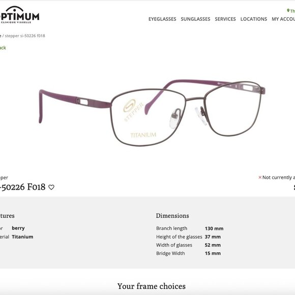 Dusky pink / rose gold titanium women's glasses Stepper model SI-50226 - Picture 1 of 11